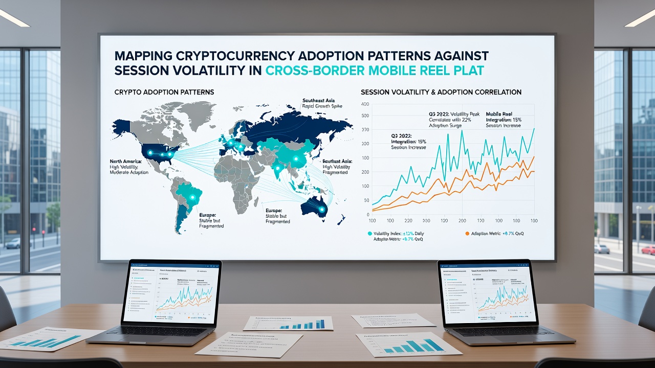 Diagramm zur Sitzungsvolatilität und Krypto-Adoption in mobilen Reel-Umgebungen