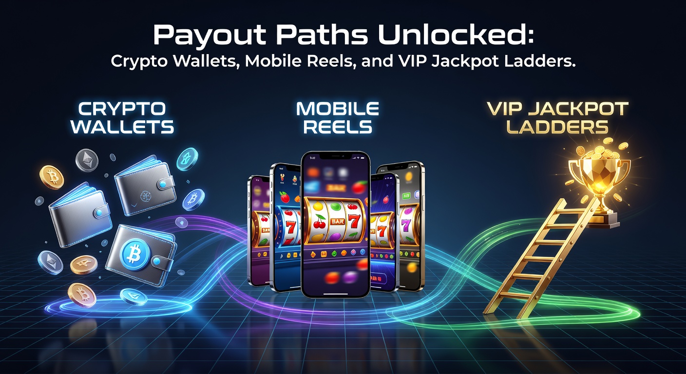 Visuelle Illustration von VIP-Spielern, die Jackpot-Leiter erklimmen, neben Crypto-Transaktionen auf mobilen Geräten